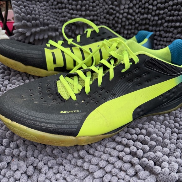 Puma Other - Puma evoSPEED 1.2 Sala Futsal Indoor Soccer Shoes 10 1/2 Black/Fluorescent EUC